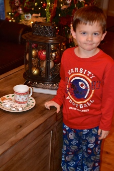 Setting our cookies and milk for Santa